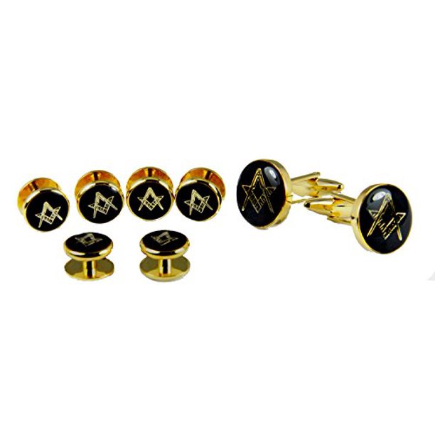 Mason Cufflinks and Tuxedo Stud Set Freemason Cuff Links