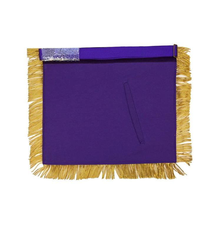 MASTER MASON Gold Embroidered Apron square compass with G Purple