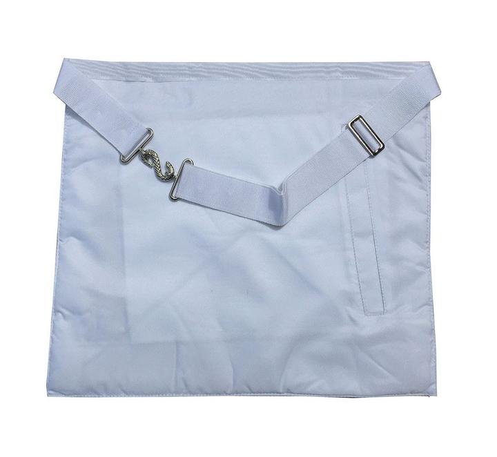 MASTER MASON Grand White Hand Embroided Apron with Square Compass G