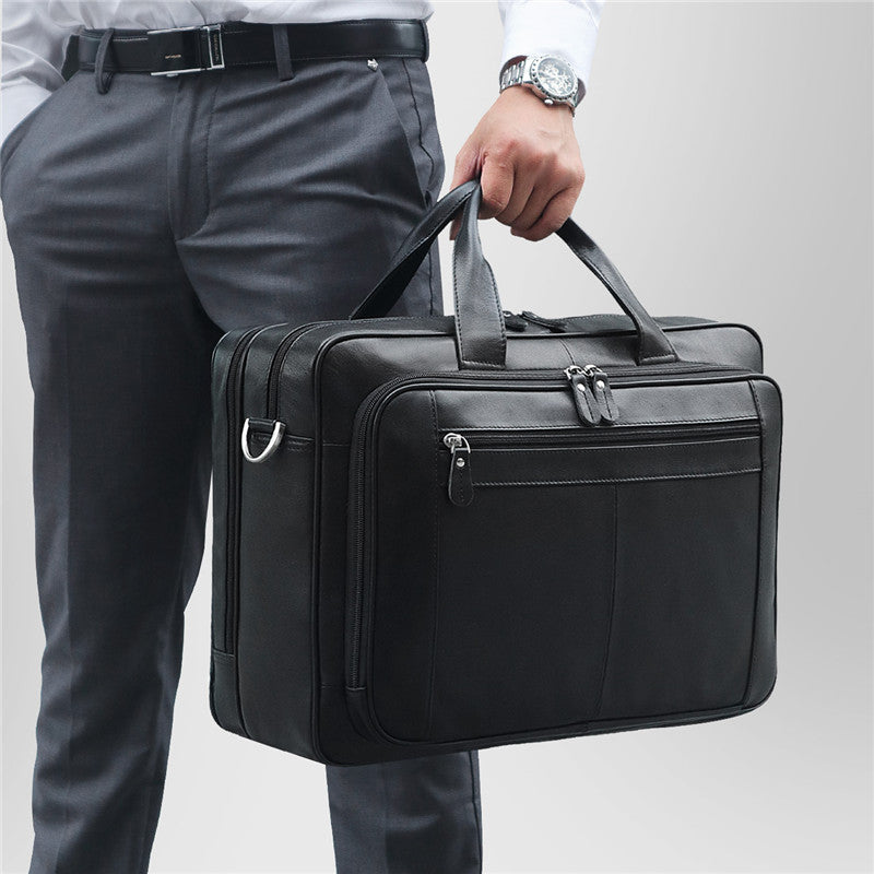 Men's leather business briefcase Men's leather briefcase Hard briefcase Handbag Business Briefcase Official Briefcase Multifunctional Briefcase