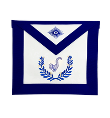 Senior Steward Blue Lodge Officer Apron - Royal Blue Wreath Embroidery