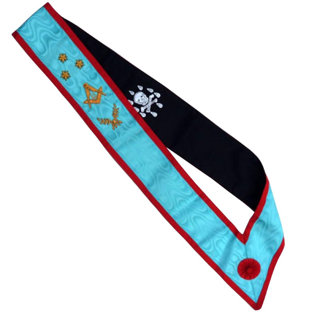 High Quality Scottish Rite AASR Master Sash 3 Stars acacia