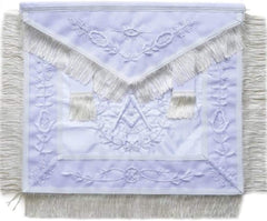 Masonic Past Master Apron All White With Fringe