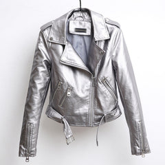 Punk style leather motorcycle Jacket-biker leather jacket-PU Leather jacket