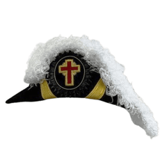 Past Commander Knights Templar Commandery Chapeau - All White Plumes