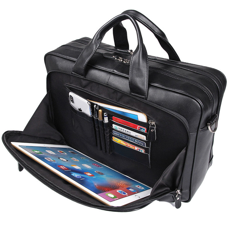 Men's leather business briefcase Men's leather briefcase Hard briefcase Handbag Business Briefcase Official Briefcase Multifunctional Briefcase