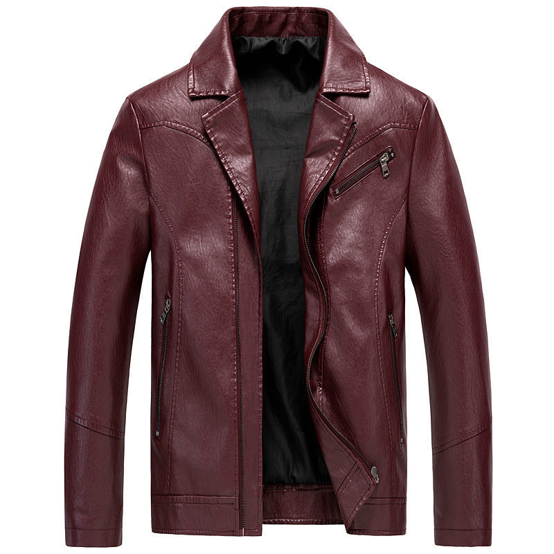 Men's Leather Jackets Leather Suits Thin Washable Leather Jackets