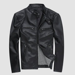 PU leather men's casual Jacket-Leather jacket for mens