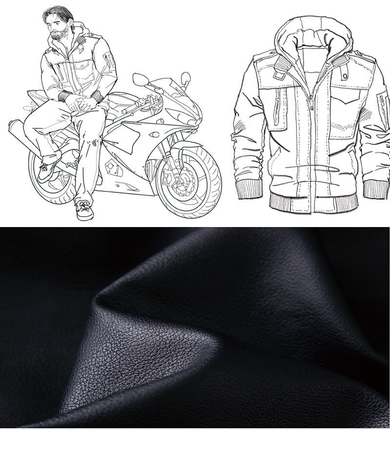 Men's Washed PU Leather Casual Men's Leather Jacket-Leather jacket for mens