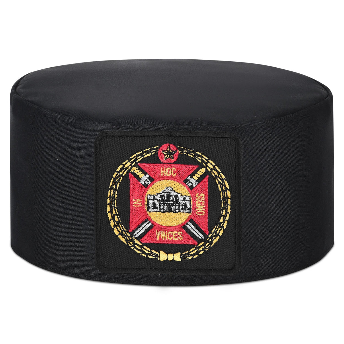 Knights Templar Commandery Crown Cap - Black Patch With Purple & Gold Emblem