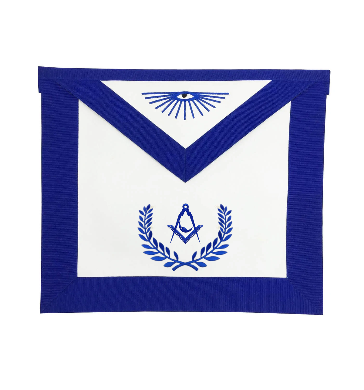 Junior Deacon Blue Lodge Officer Apron - Royal Blue with Wreath