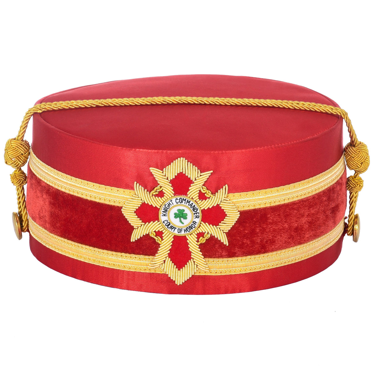 Knight Commander of the Court of Honour Scottish Rite Crown Cap - Red with Gold Bullion