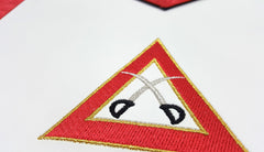 Captain Royal Arch Chapter Officer Apron - Red Machine Embroidery