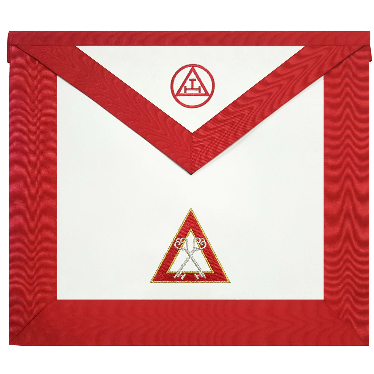 Treasurer Royal Arch Chapter Officer Apron - Red Machine Embroidery