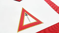 Veil Royal Arch Chapter Officer Apron - Red Machine Embroidery