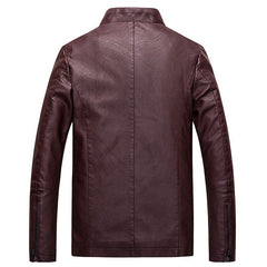 Men's leather PU leather jacket-Men's Washed PU Leather Casual Men's Leather Jacket-Leather jacket for mens