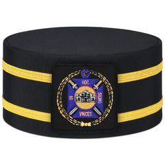 Knights Templar Commandery Crown Cap -  Purple & Gold Emblem With Double Braid