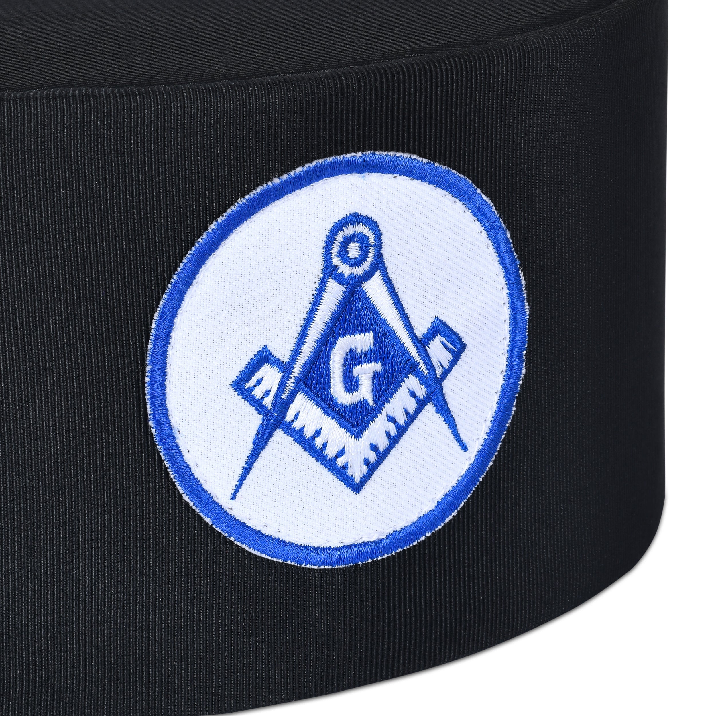 Master Mason Blue Lodge Crown Cap - White & Blue Emblem