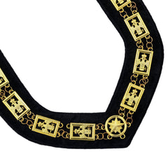 32nd Degree Scottish Rite Chain Collar - Wings Down Gold