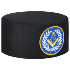 Master Mason Blue Lodge Crown Cap - Black With Blue Emblem & Wreath