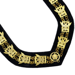 32nd Degree Scottish Rite Chain Collar - Gold on Black Velvet