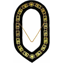 Knights Templar Commandery Chain Collar - Gold Plated on Black Velvet