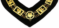 Knights Templar Commandery Chain Collar - Gold Plated on Black Velvet