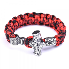 Genuine Braided Viking Bracelets for Men.Vintage Thor's Hammer/Skull/Masonic Freemason Wrap Cuff Wirstband