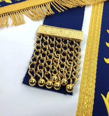 Masonic Blue Lodge G Master Mason Gold Machine Embroidery Apron