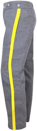 Civil War CS Sky Grey Trouser with 1.5 inch Yellow/Red/Black/Navy Rank Stripe-Civil War Trouser