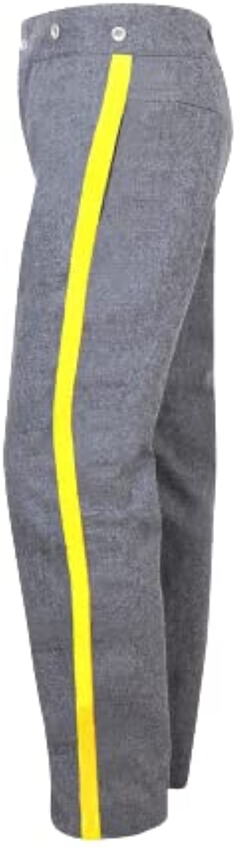 Civil War CS Grey Trouser with 1.5 inch Sky/Yellow/Red/Black/Navy Rank Stripe-Mens Civil War Trousers