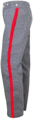 Civil War CS Grey Trouser with 2" inch Sky/Yellow/Red/Black/Navy Rank Stripe-Mens Civil War Trouser