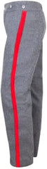 Civil War CS Grey Trouser with 1.5 inch Sky/Yellow/Red/Black/Navy Rank Stripe-Mens Civil War Trousers