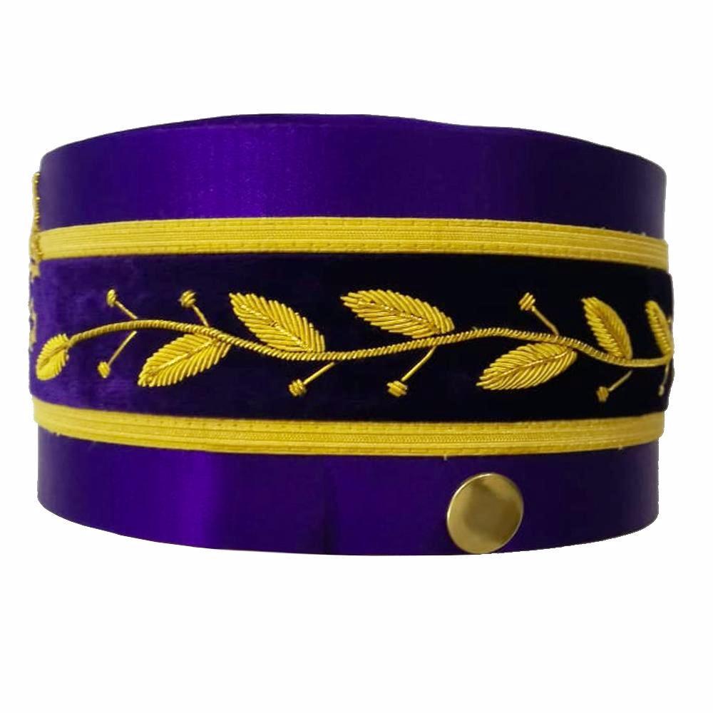 33rd Degree Scottish Rite Crown Cap - Purple with Gold Braid Bullion