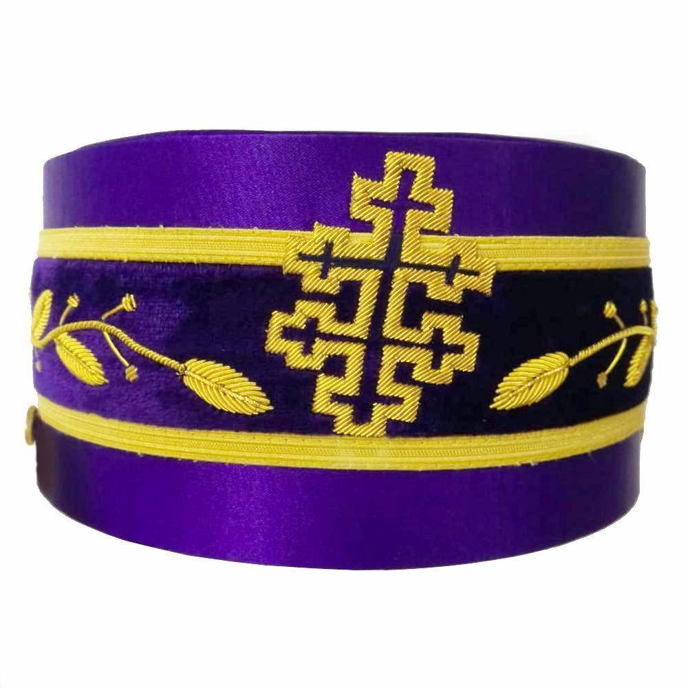 33rd Degree Scottish Rite Crown Cap - Purple with Gold Braid Bullion