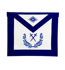 Sentinel Blue Lodge Officer Apron - Royal Blue Wreath Embroidery