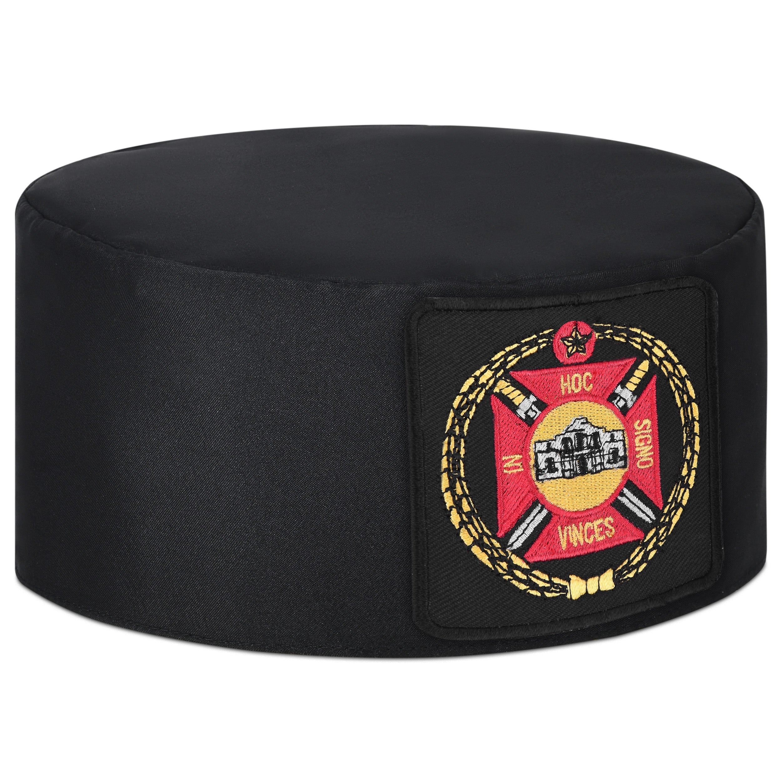 Knights Templar Commandery Crown Cap - Black Patch With Purple & Gold Emblem