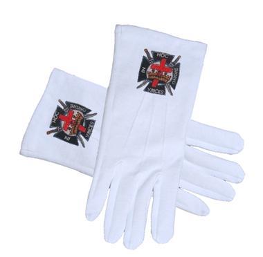 Knights of Templar Masonic Gloves (2 Pairs)