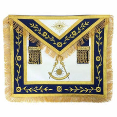 Masonic Blue Lodge Past Master Gold Machine Embroidery Apron