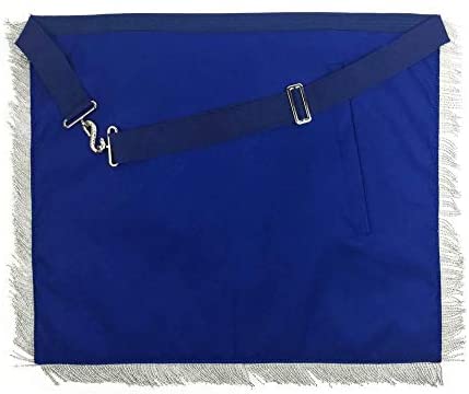 Masonic Blue Lodge Master Mason Silver Machine Embroidery Freemasons Apron