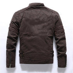 Men's Washed PU Leather Casual Men's Leather Jacket-Leather jacket for mens