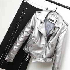 Punk style leather motorcycle Jacket-biker leather jacket-PU Leather jacket