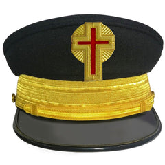 PAST COMMANDER KNIGHTS TEMPLAR FATIGUE CAP - GOLD METAL EMBROIDERY WITH BRAIDS & RAYS