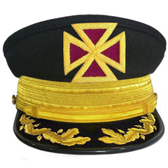 PAST GRAND KNIGHTS TEMPLAR COMMANDERY CAP - WITH VINEWORK & GOLD BRAID