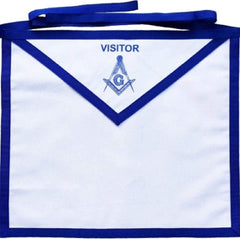 Masonic Blue Lodge White Cotton Duck Cloth Visitor Apron Printed