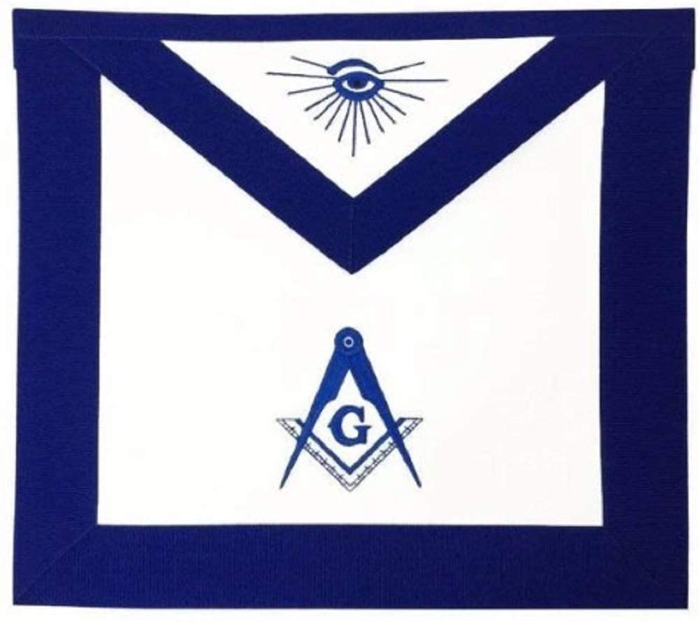 Masonic Blue Lodge Master Mason Apron Machine Embroidery Navy