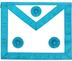 Master Mason Blue Lodge Apron - Sky Blue Moire with Three Rosettes