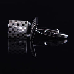 Men's Cufflink-Pair Checkerboard Pattern links-Cufflinks for Mens