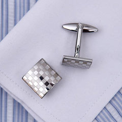 Men's Cufflink-Pair Checkerboard Pattern links-Cufflinks for Mens