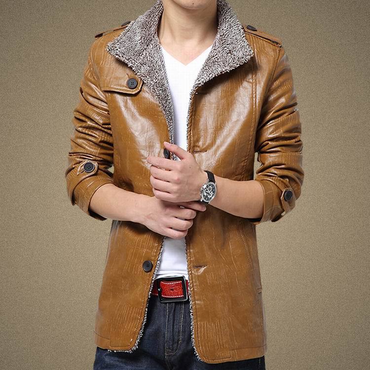 Men's casual leather jacket-Men's PU Leather Jacket-biker Lightweight Leather jacket